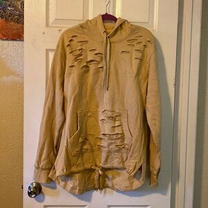 Rebel Minds distressed soft yellow hoodie 2XL. NWTs. T107